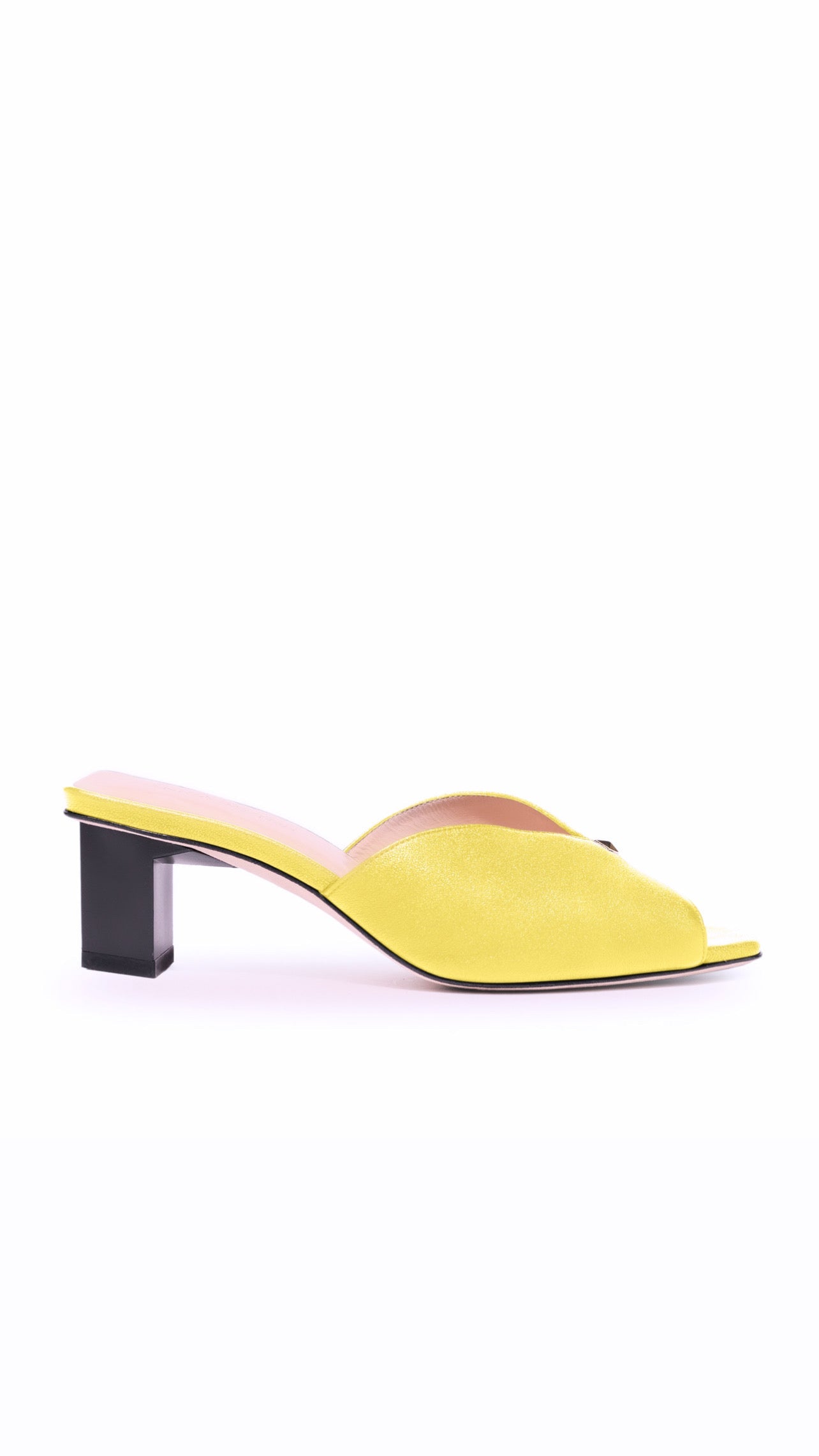 Yellow store mules heels