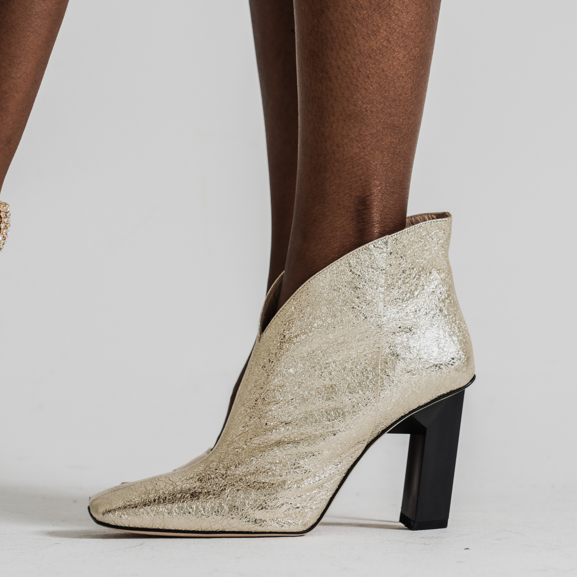 Sancy Ankle Bootie in Gold