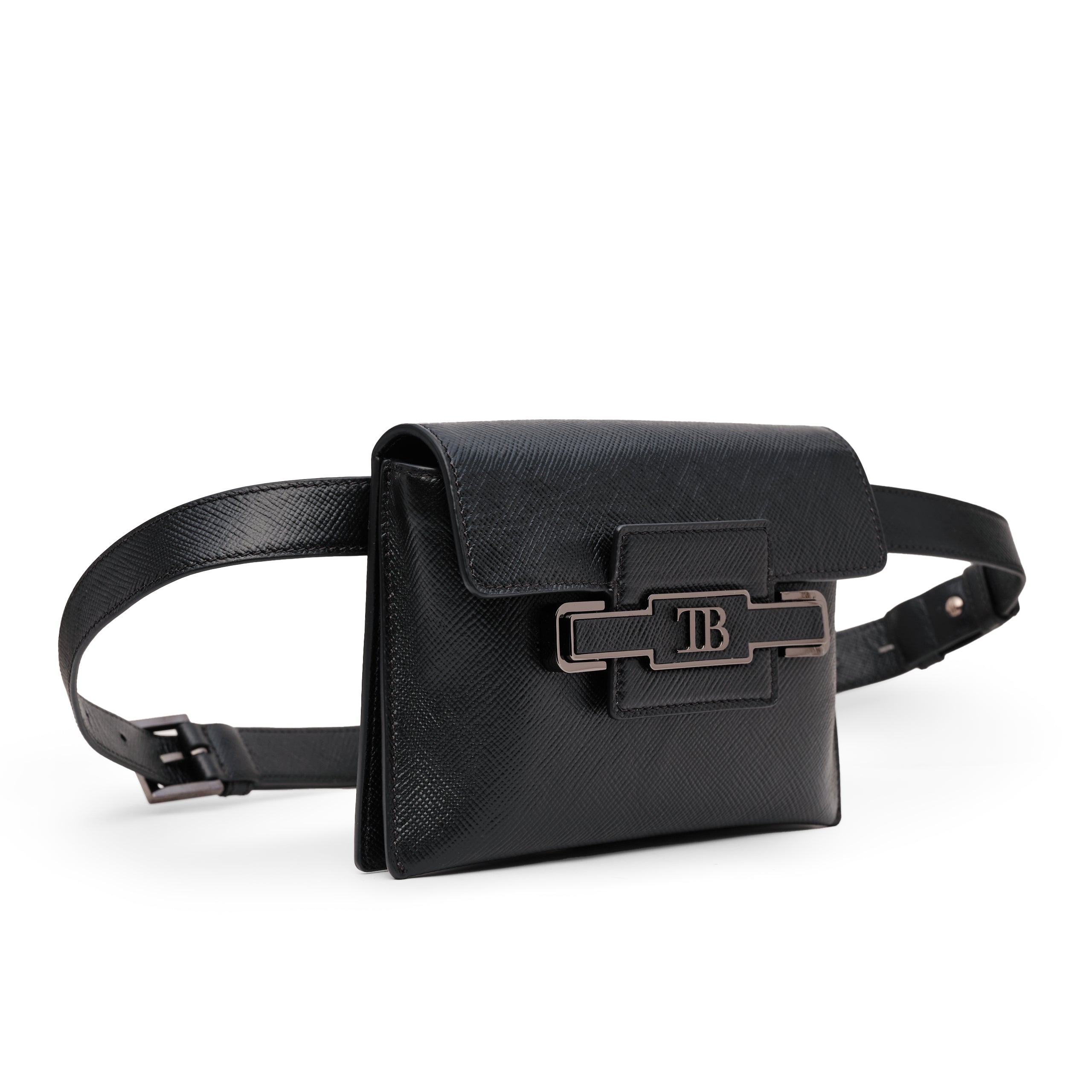 Diamond Belt Bag in Black